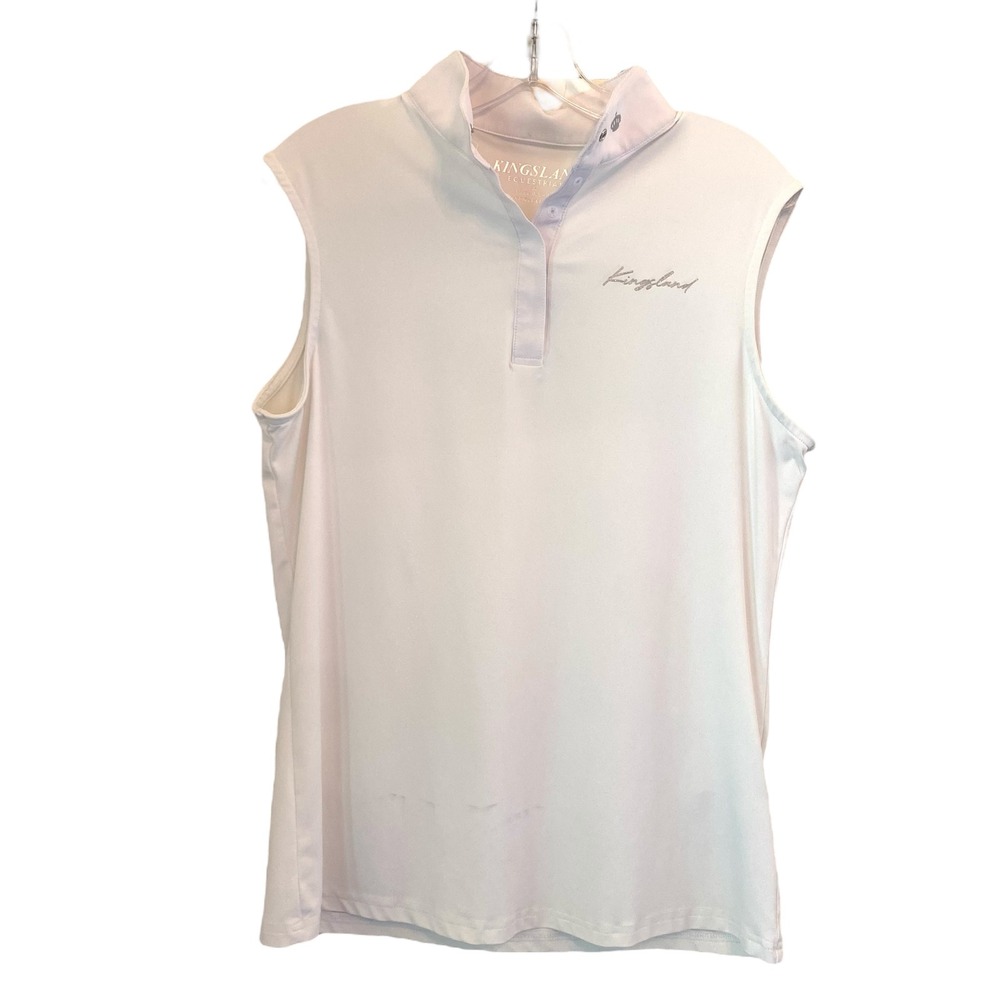 Kingsland‎ Equestrian Paisely Show Shirt Sleeveless White Women XL Shimmer STAIN